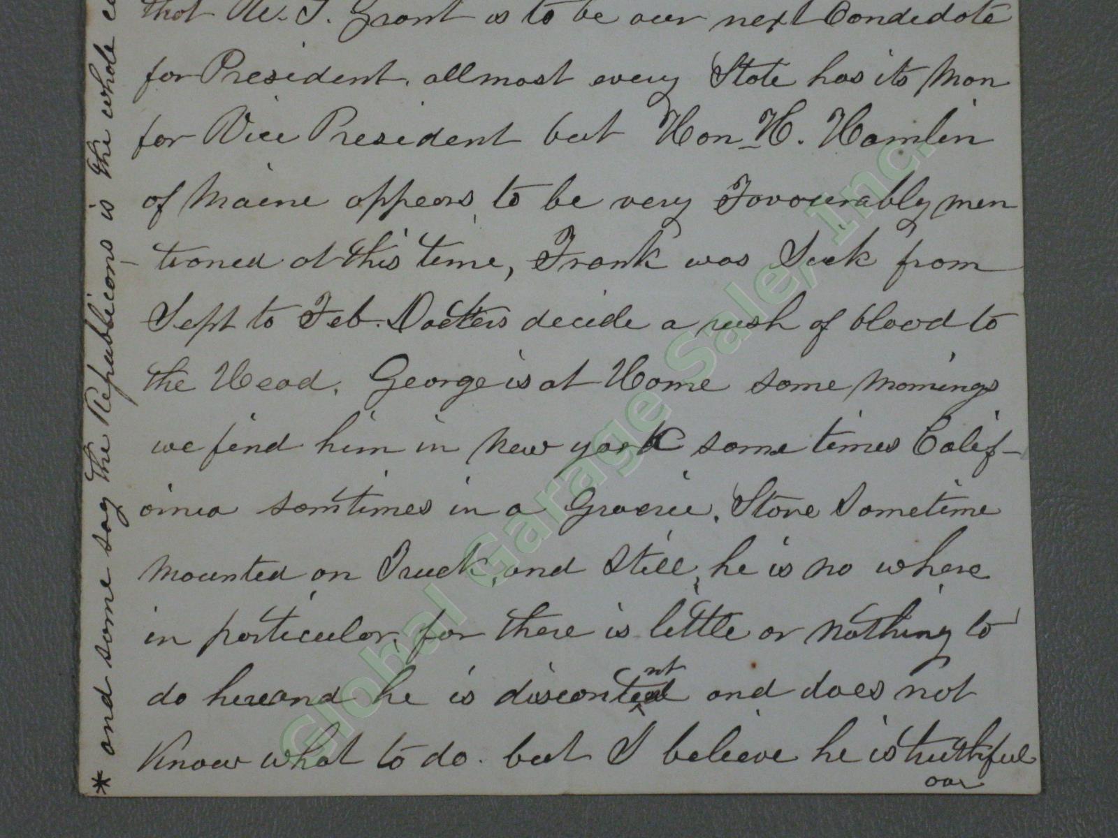 Antique 1868 Letter Andrew Johnson Impeachment Trial Knox Lincoln Maine Railroad 8