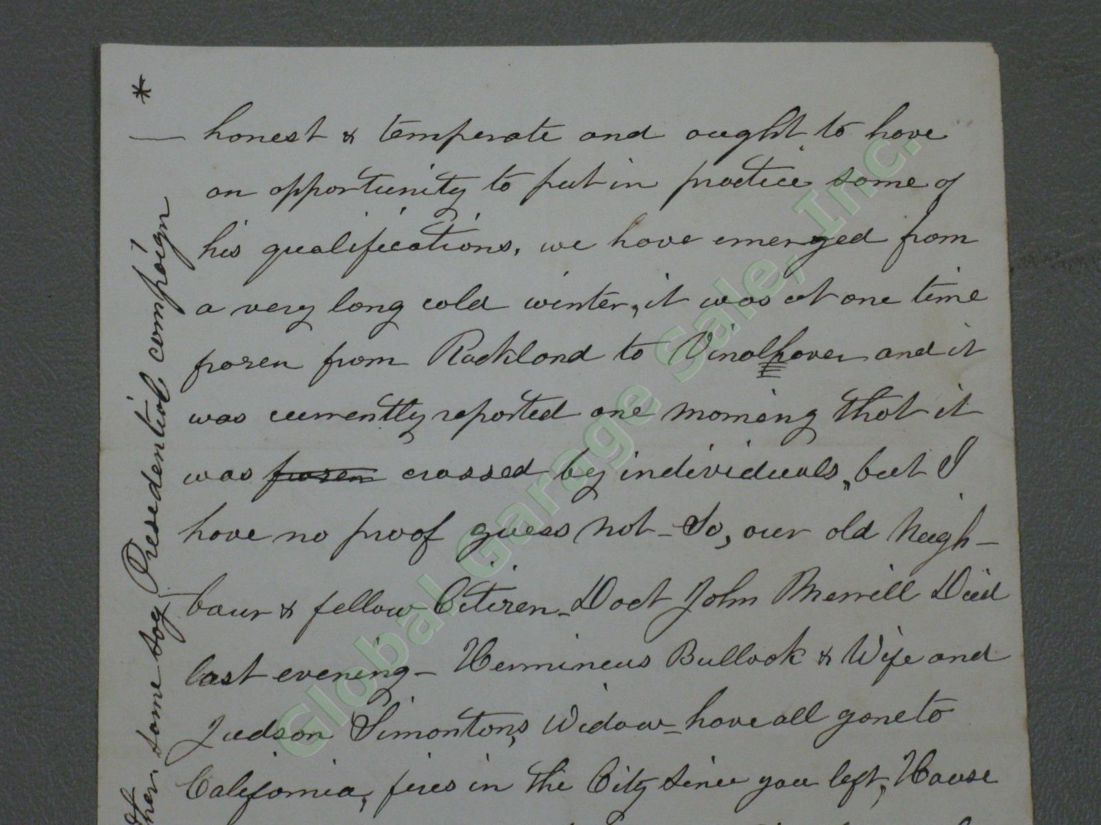 Antique 1868 Letter Andrew Johnson Impeachment Trial Knox Lincoln Maine Railroad 9