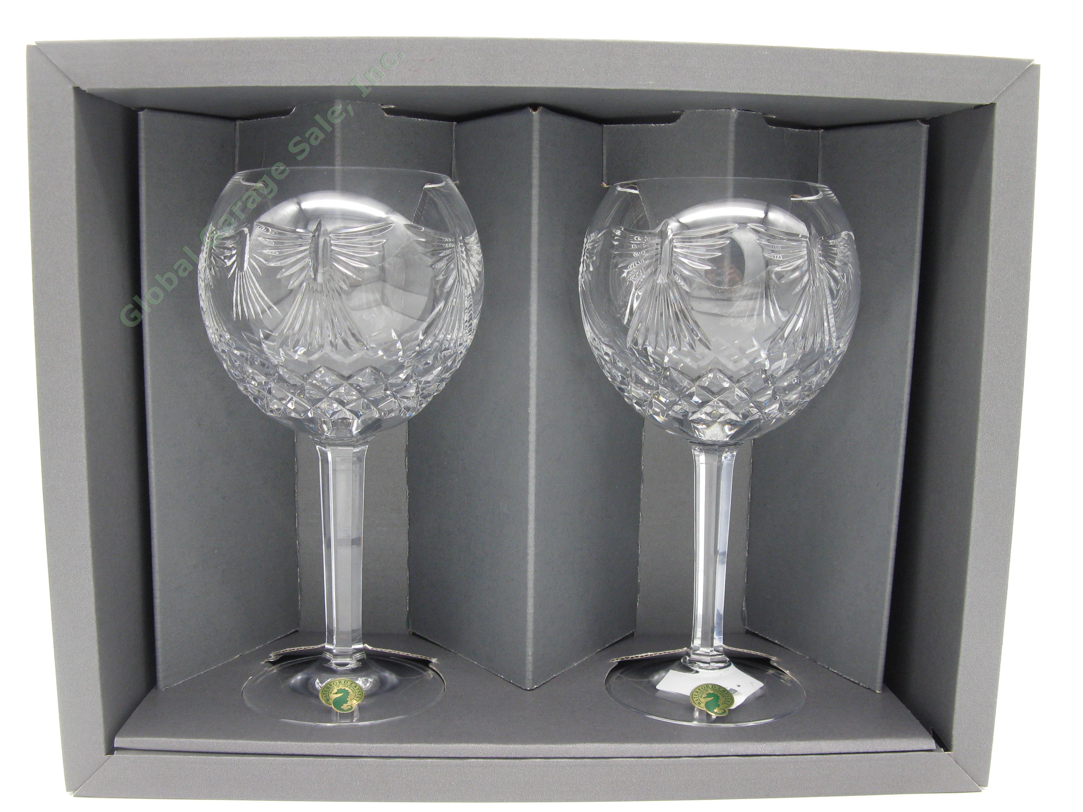 Waterford Crystal Millennium Collection PEACE 8" Toasting Goblets Glass Set MINT 13