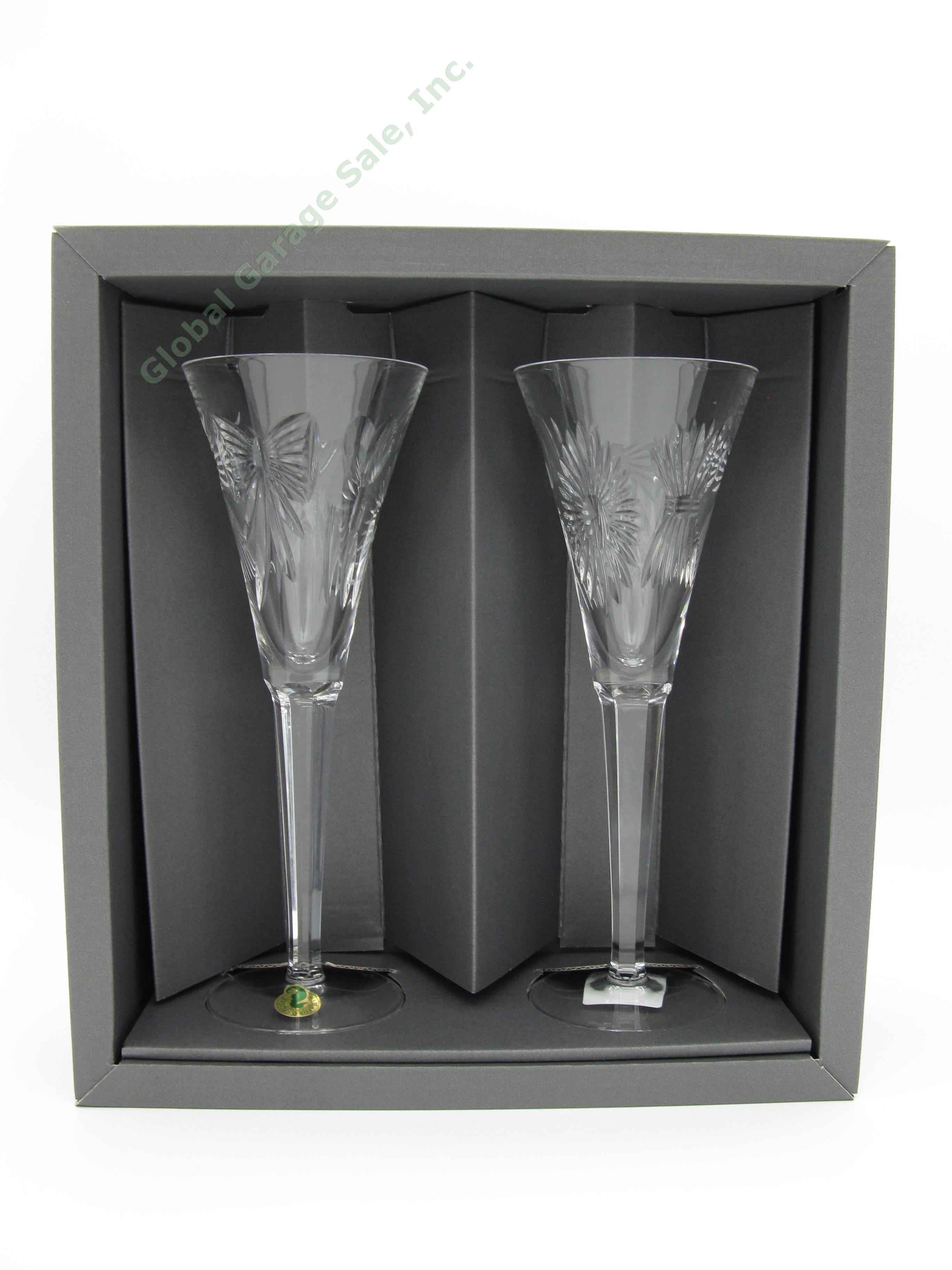 4 Waterford Crystal Millennium Universal-5 Toasting Flute Champagne Glasses NR! 25