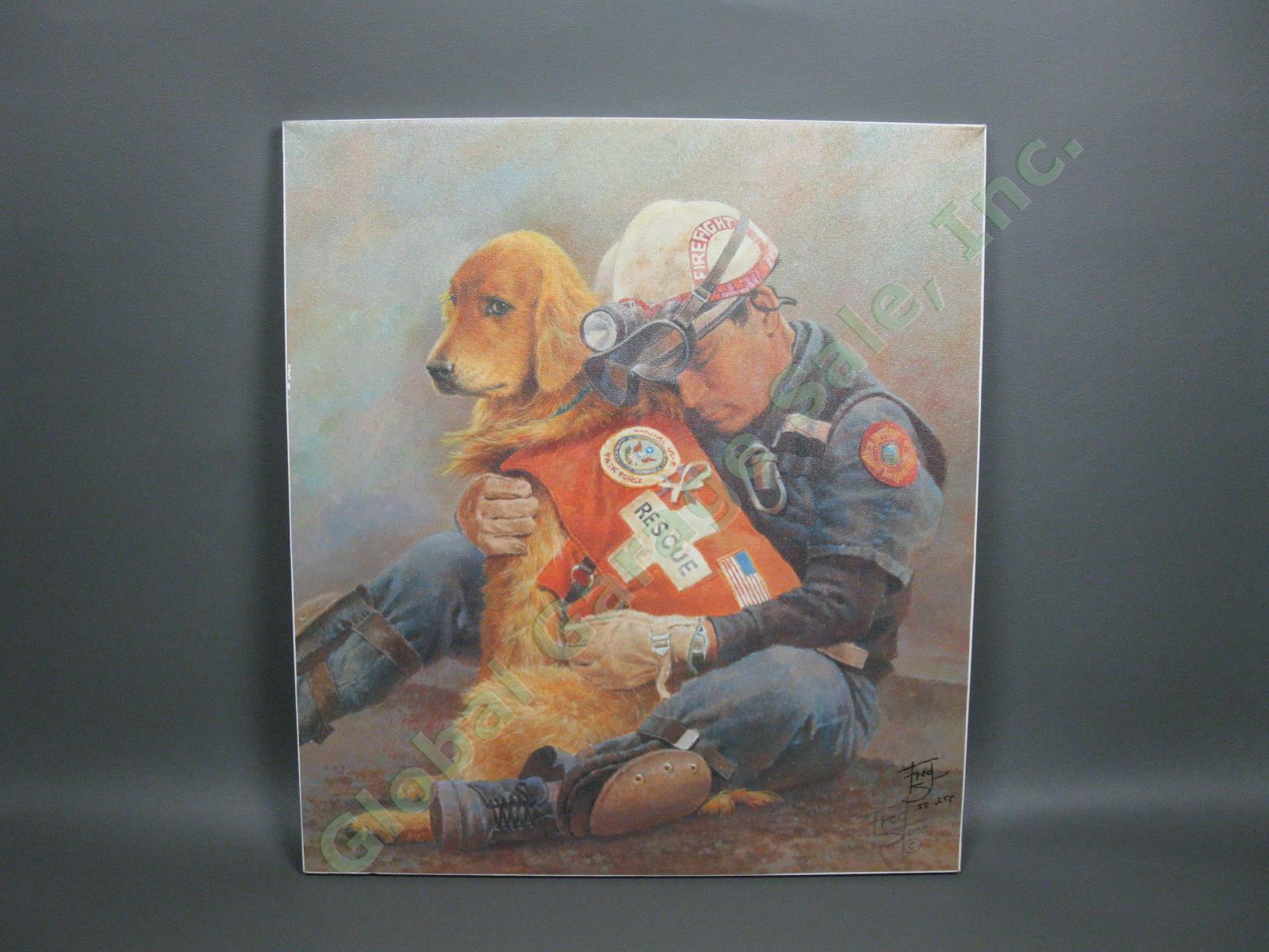 Fred Stone Oklahoma City OKC Bombing Golden Retriever Search + Rescue Dog Print