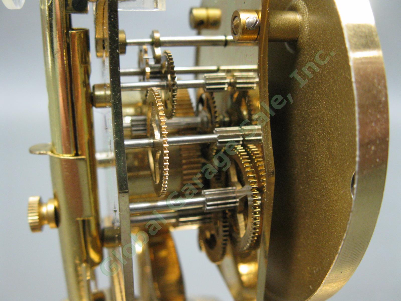 Vintage 1967 Schatz Anniversary 53 2-Jewel Unadjusted Brass Shelf Clock Germany 7
