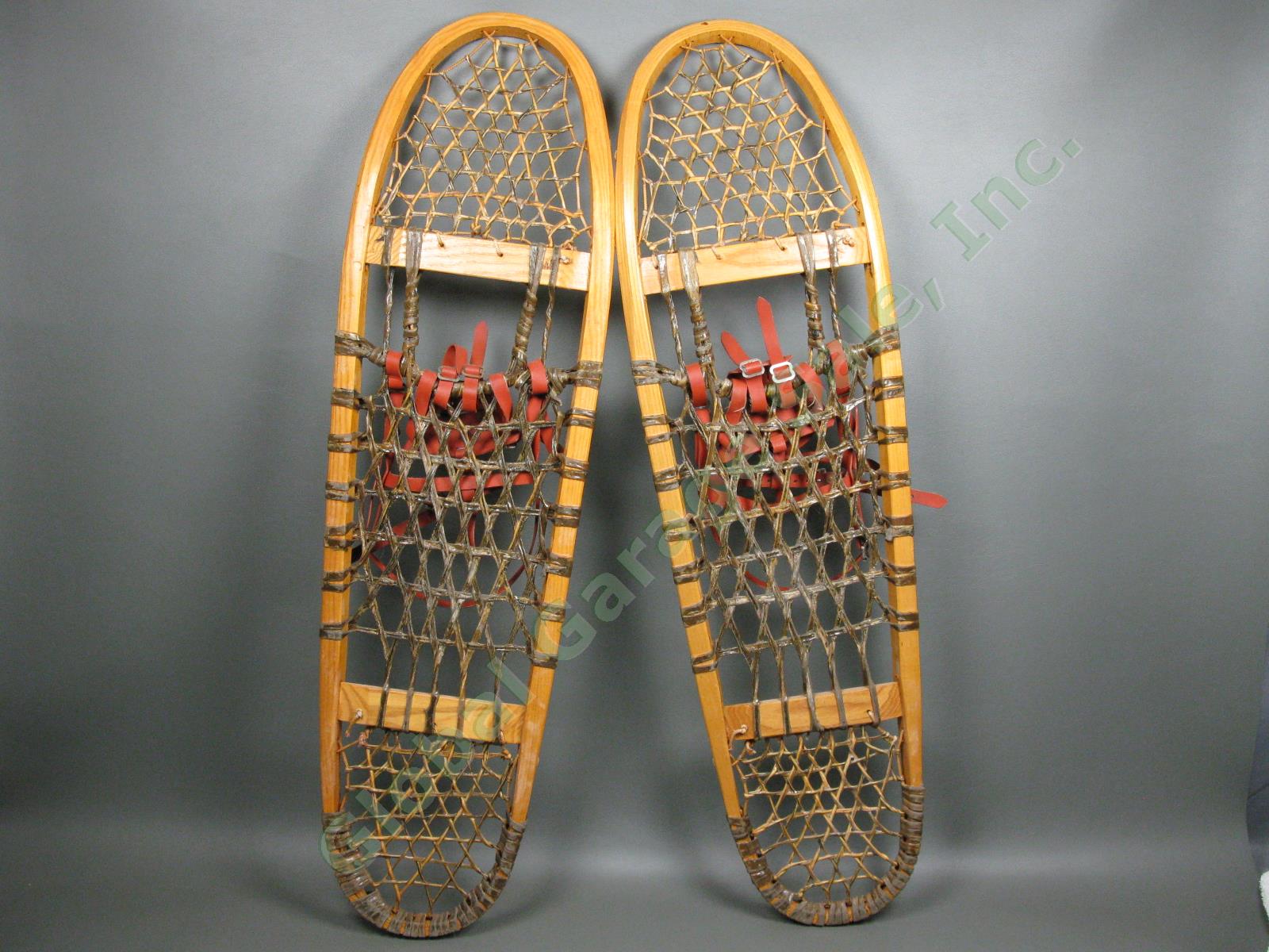 Vintage Viking Wooden Snowshoes 10"x36" Cadillac Michigan Cabin Decor MINT COND 1