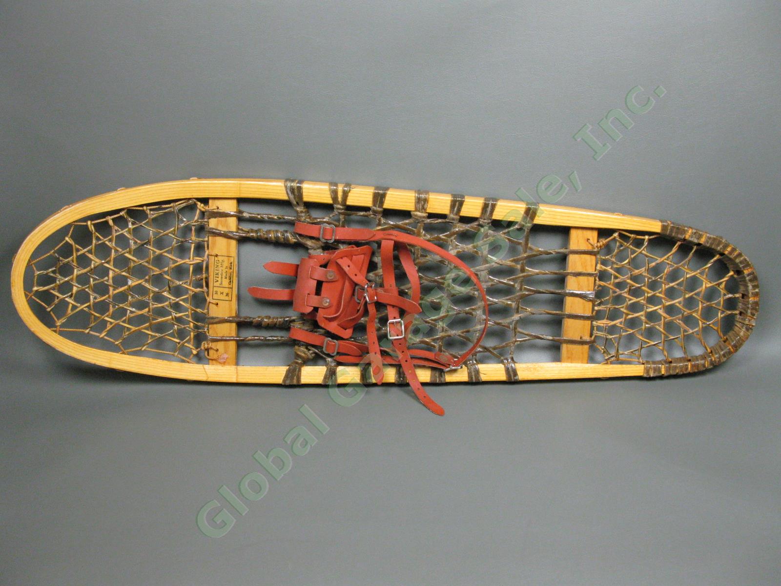 Vintage Viking Wooden Snowshoes 10"x36" Cadillac Michigan Cabin Decor MINT COND 3