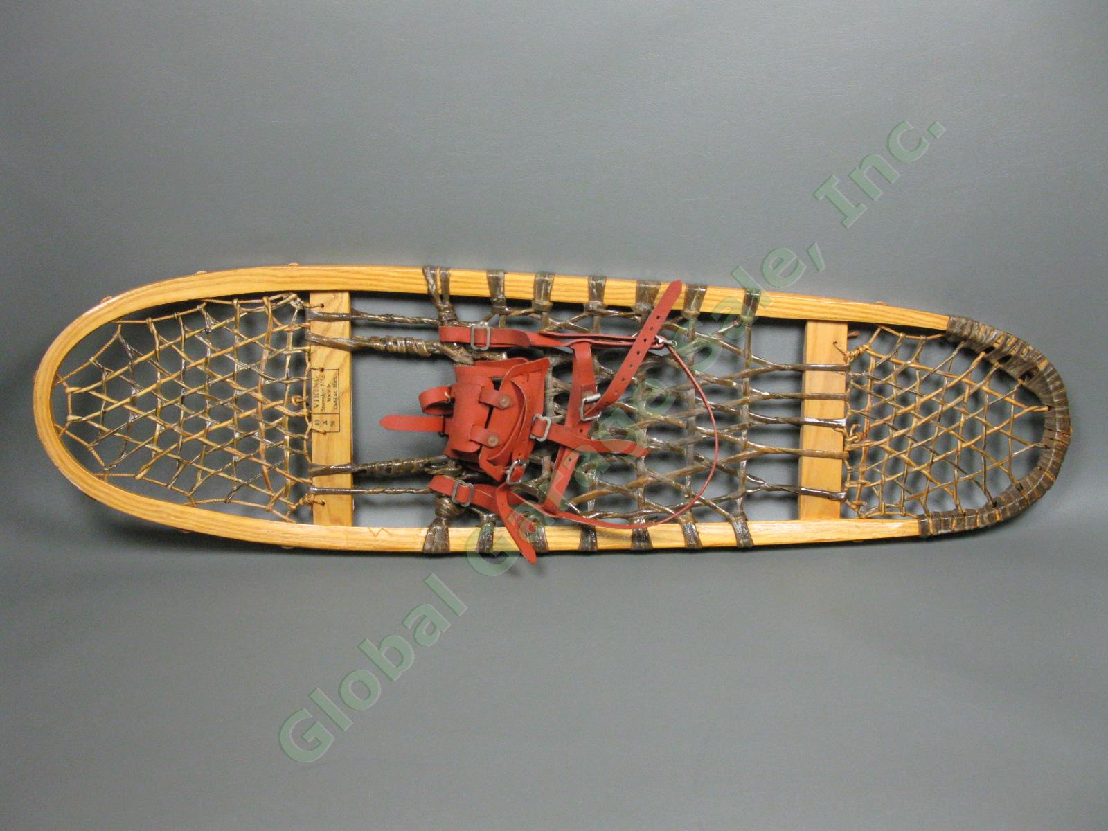 Vintage Viking Wooden Snowshoes 10"x36" Cadillac Michigan Cabin Decor MINT COND 8