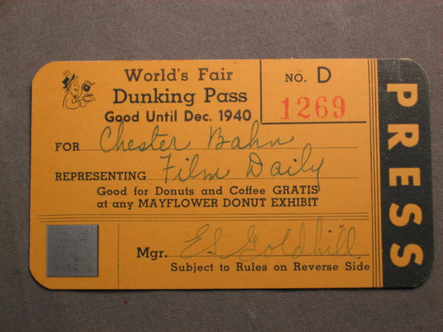 1939 1940 NY Worlds Fair Media Press Pass Pin Charm Set 5