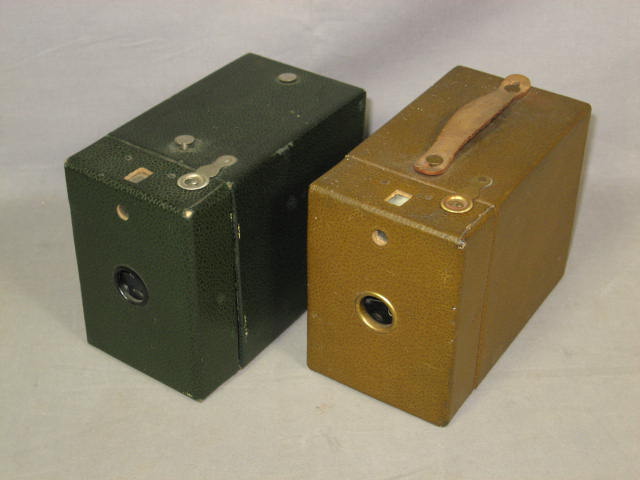Antique Kodak No 2 Bulls-Eye Green Brownie Box Cameras 8