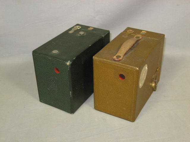 Antique Kodak No 2 Bulls-Eye Green Brownie Box Cameras 11