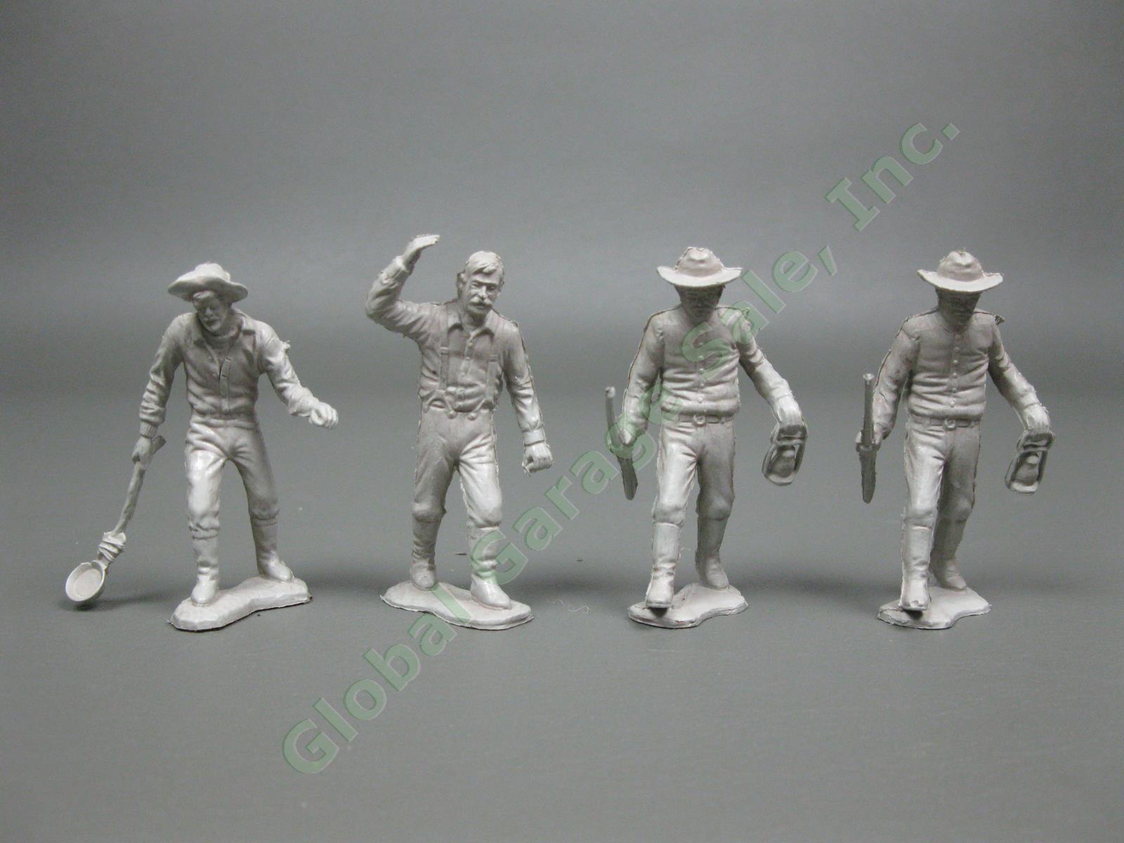 36 Vintage Marx Original Alamo Defenders Gray & Blue Soldiers Lot Davy Crockett 1