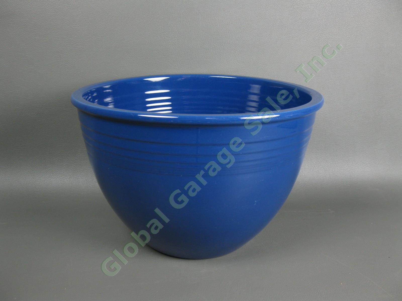 Vintage Fiesta Ware #7 Cobalt Blue Large Nesting Mixing Bowl Inside Bottom Rings