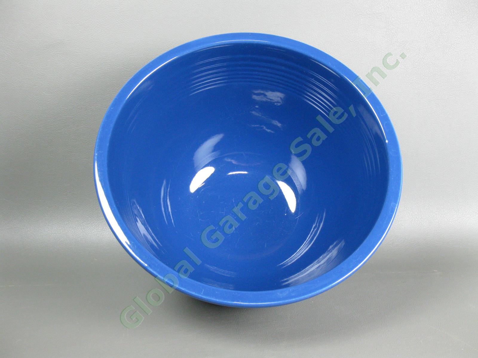 Vintage Fiesta Ware #7 Cobalt Blue Large Nesting Mixing Bowl Inside Bottom Rings 1