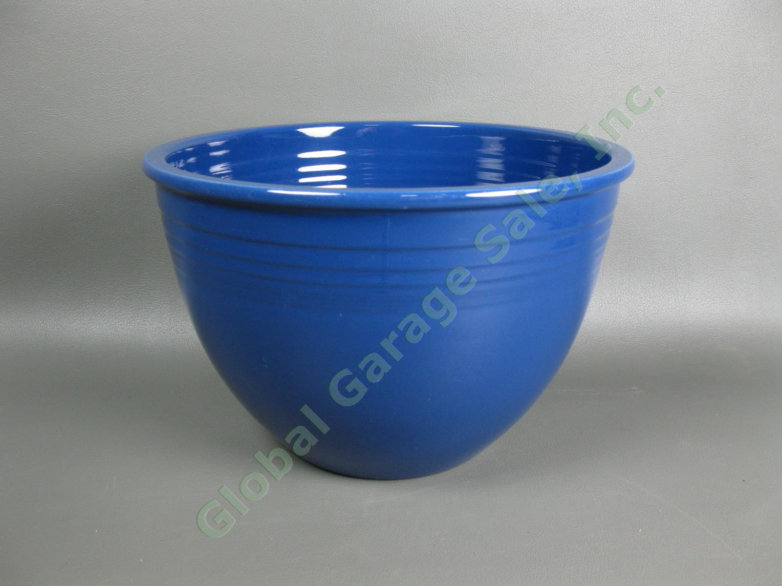 Vintage Fiesta Ware #7 Cobalt Blue Large Nesting Mixing Bowl Inside Bottom Rings 4