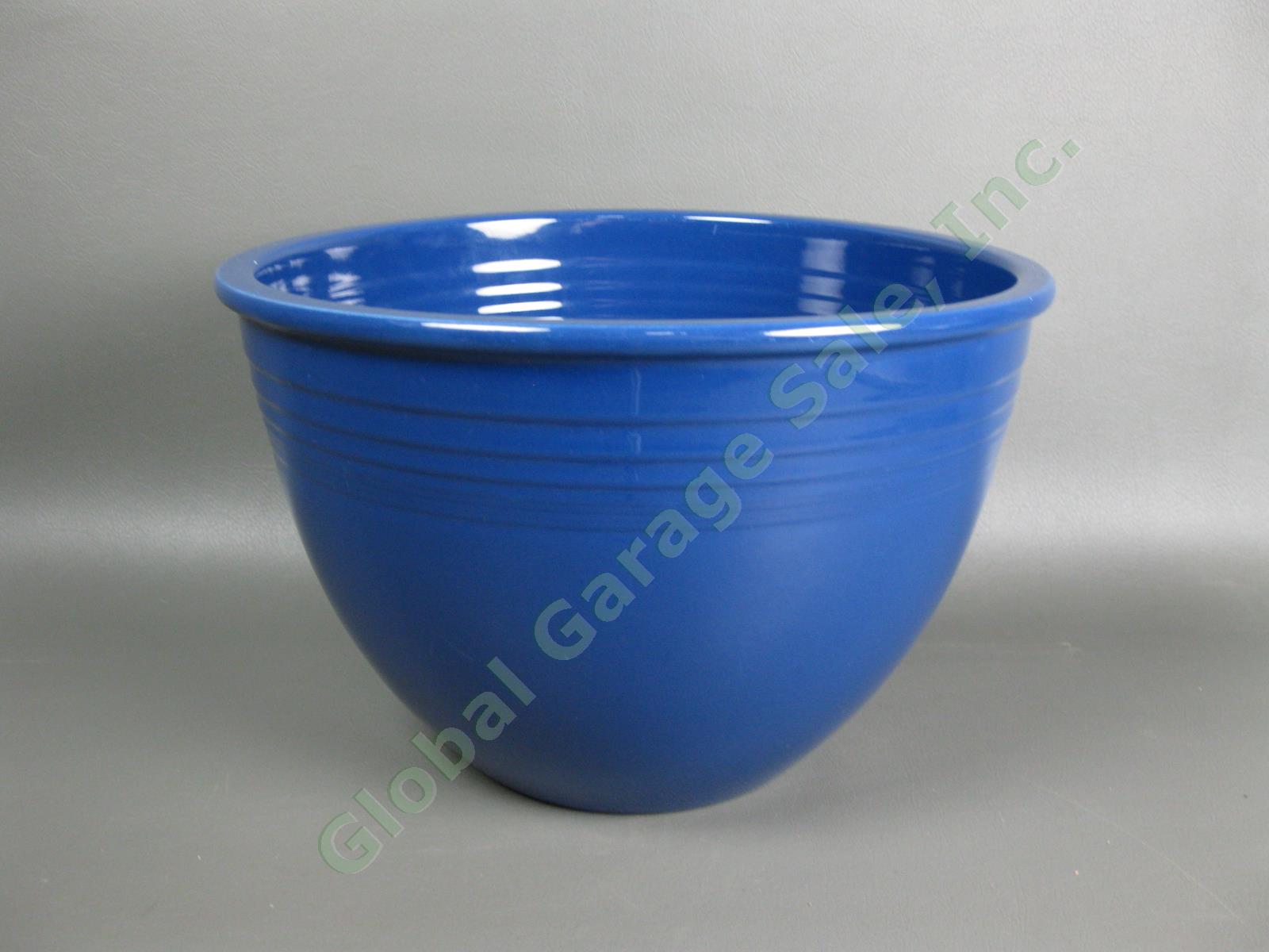 Vintage Fiesta Ware #7 Cobalt Blue Large Nesting Mixing Bowl Inside Bottom Rings 5