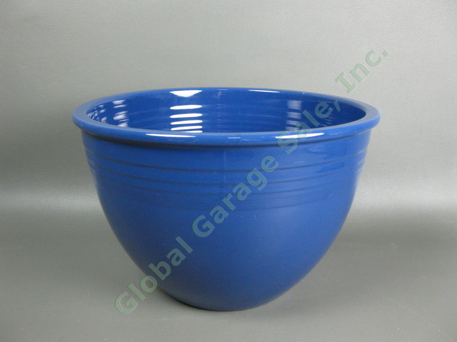 Vintage Fiesta Ware #7 Cobalt Blue Large Nesting Mixing Bowl Inside Bottom Rings 6