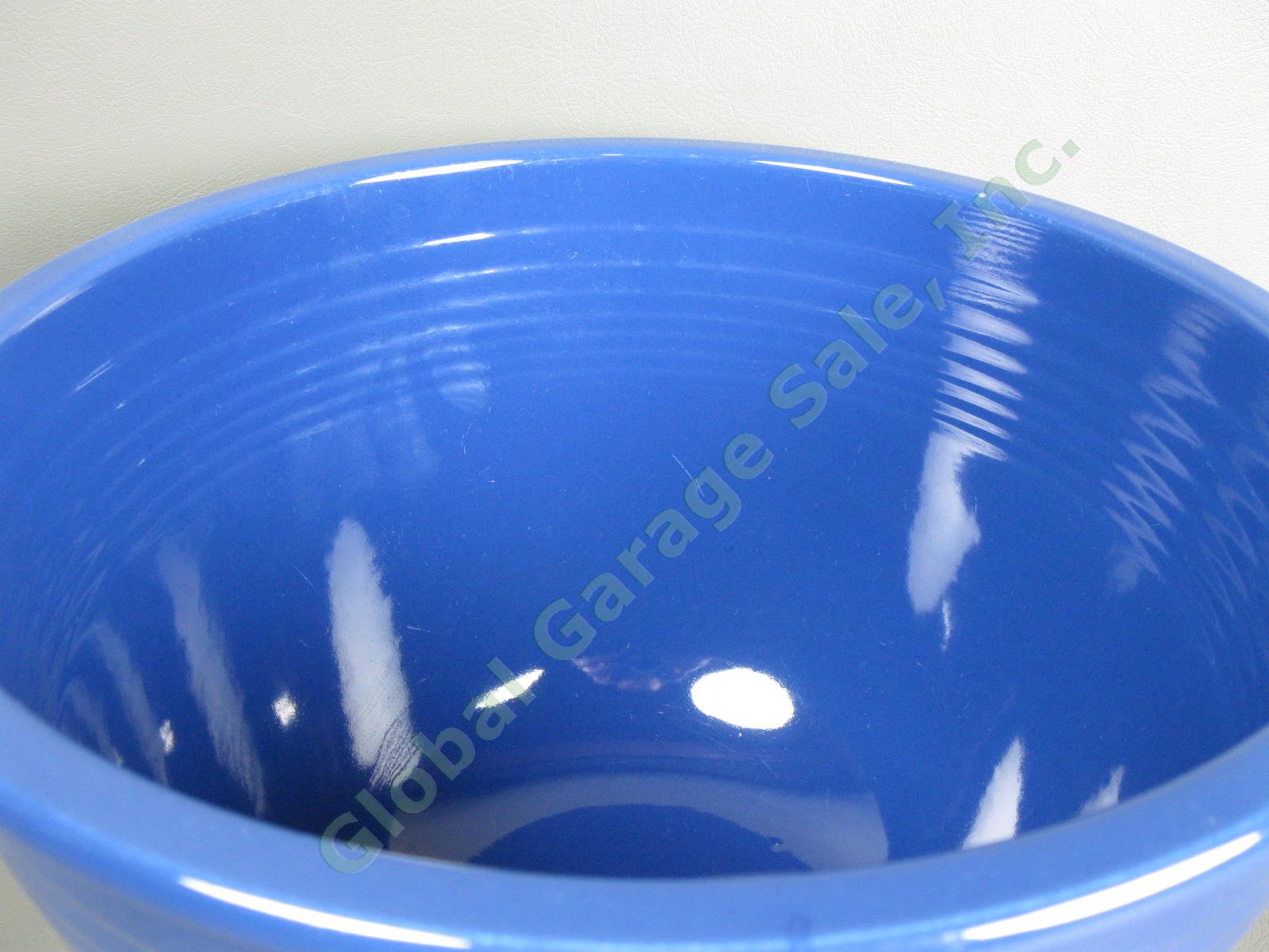 Vintage Fiesta Ware #7 Cobalt Blue Large Nesting Mixing Bowl Inside Bottom Rings 7