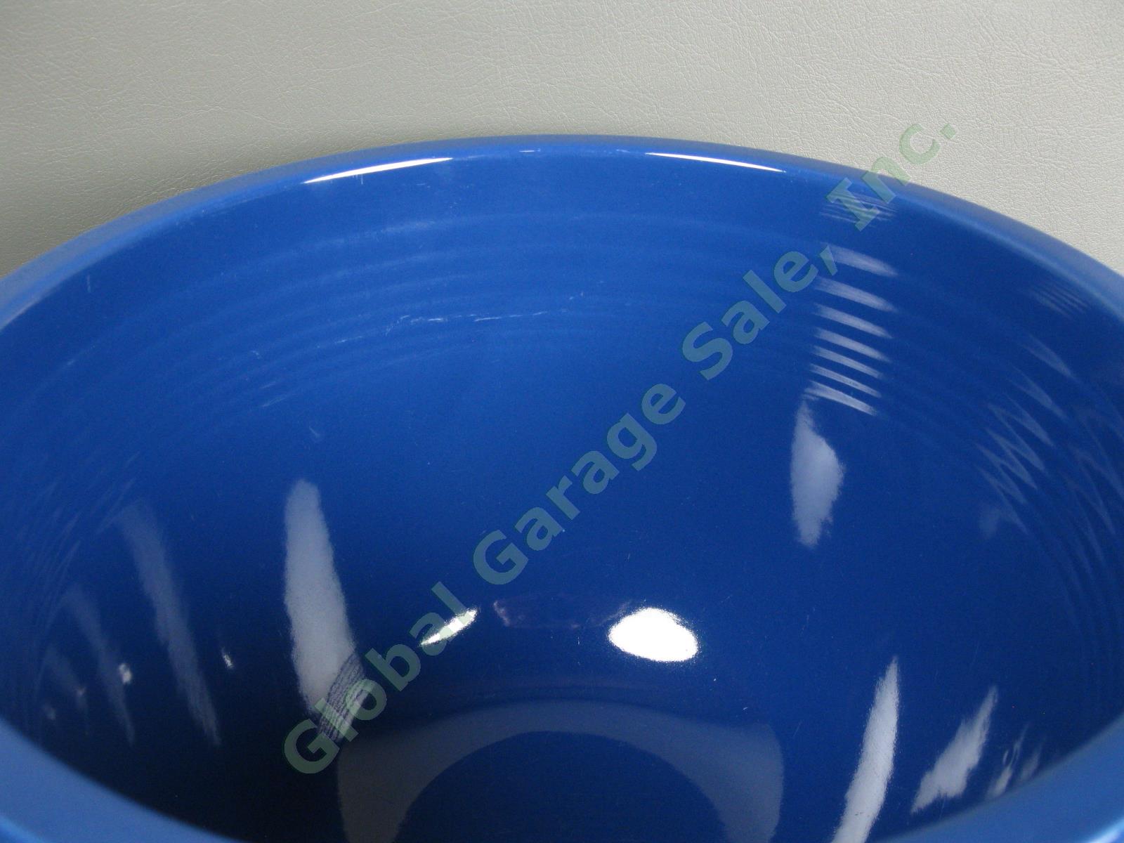 Vintage Fiesta Ware #7 Cobalt Blue Large Nesting Mixing Bowl Inside Bottom Rings 9