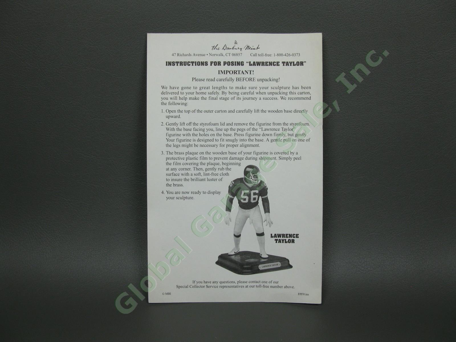 Danbury Mint Lawrence Taylor Rare NY New York Giants All Star Figurine + COAs NR 8