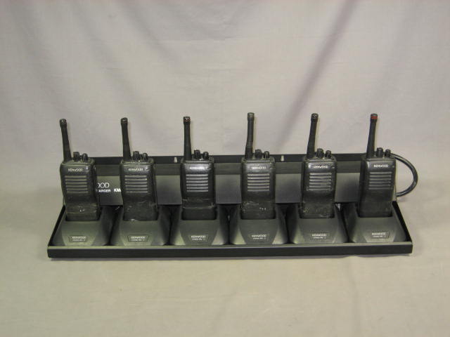 6 Kenwood TK-360G Portable 8-Ch UHF Radios Rack Charger