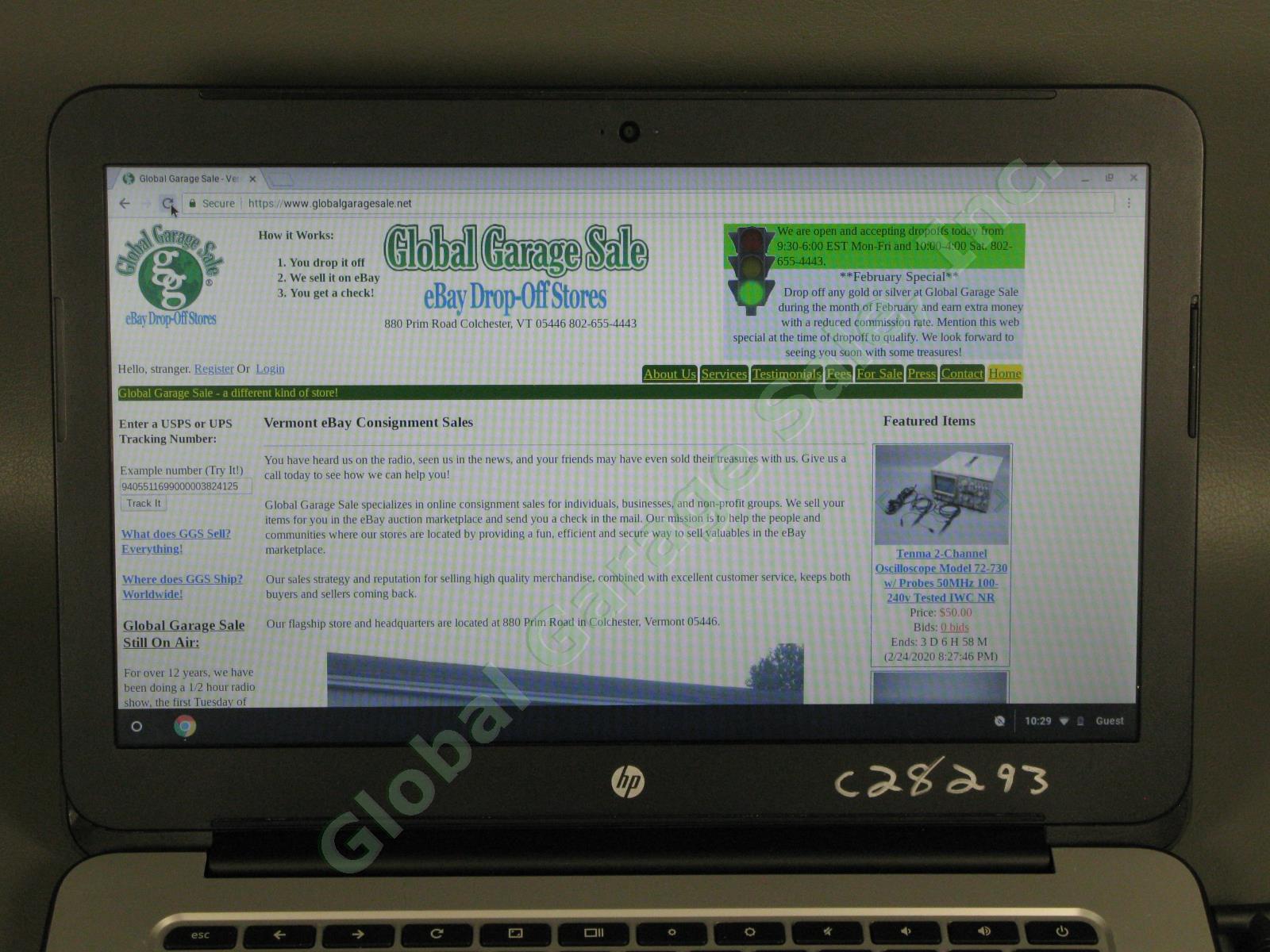 HP Chromebook 14 G3 Netbook Laptop Computer 2.1GHz 4GB RAM 16GB Chrome OS NR! 1