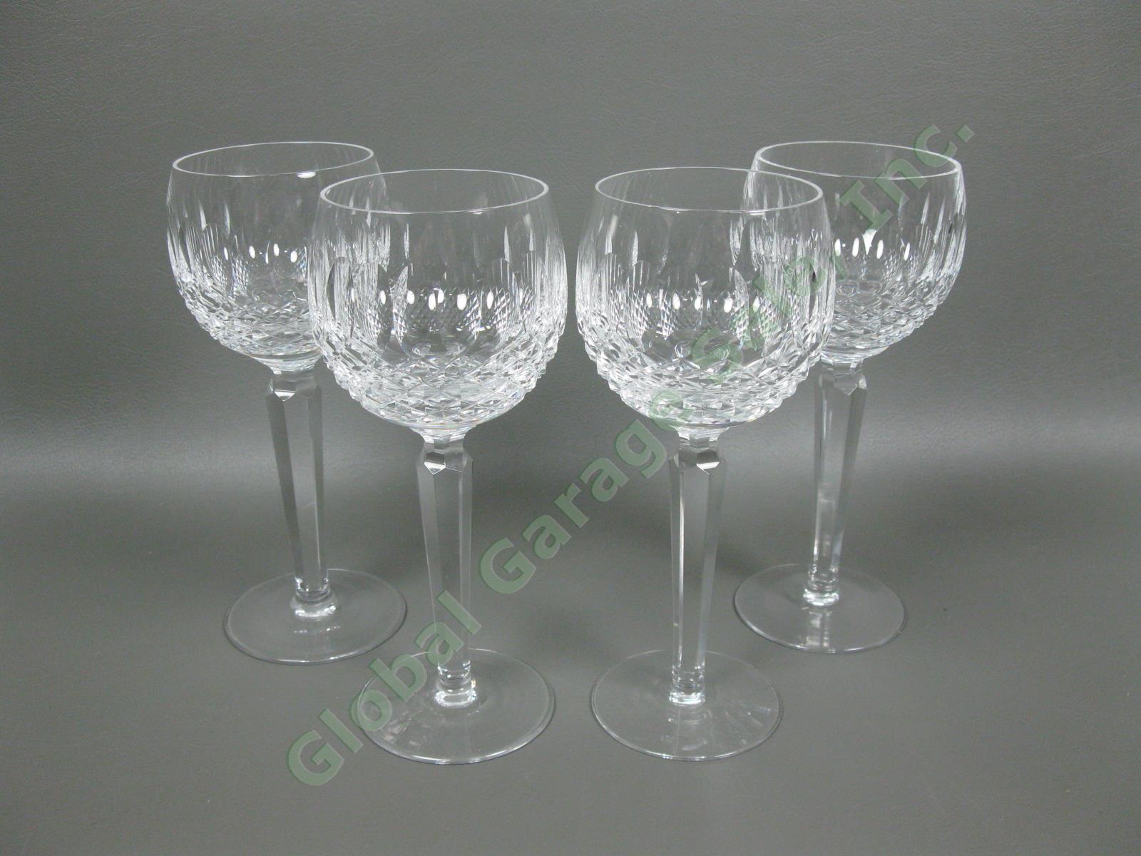 4 Waterford Crystal Colleen Oversized 7.5" Wine Goblet Glass Set Vintage Retired