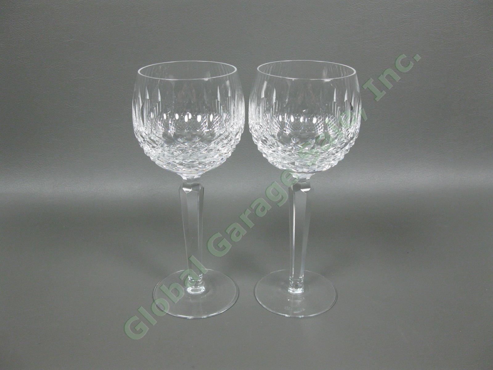 4 Waterford Crystal Colleen Oversized 7.5" Wine Goblet Glass Set Vintage Retired 2