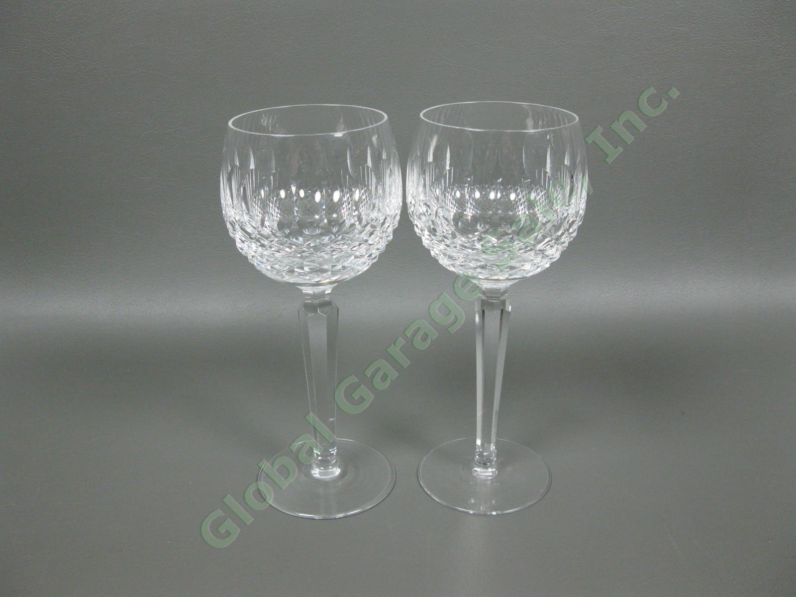 4 Waterford Crystal Colleen Oversized 7.5" Wine Goblet Glass Set Vintage Retired 3