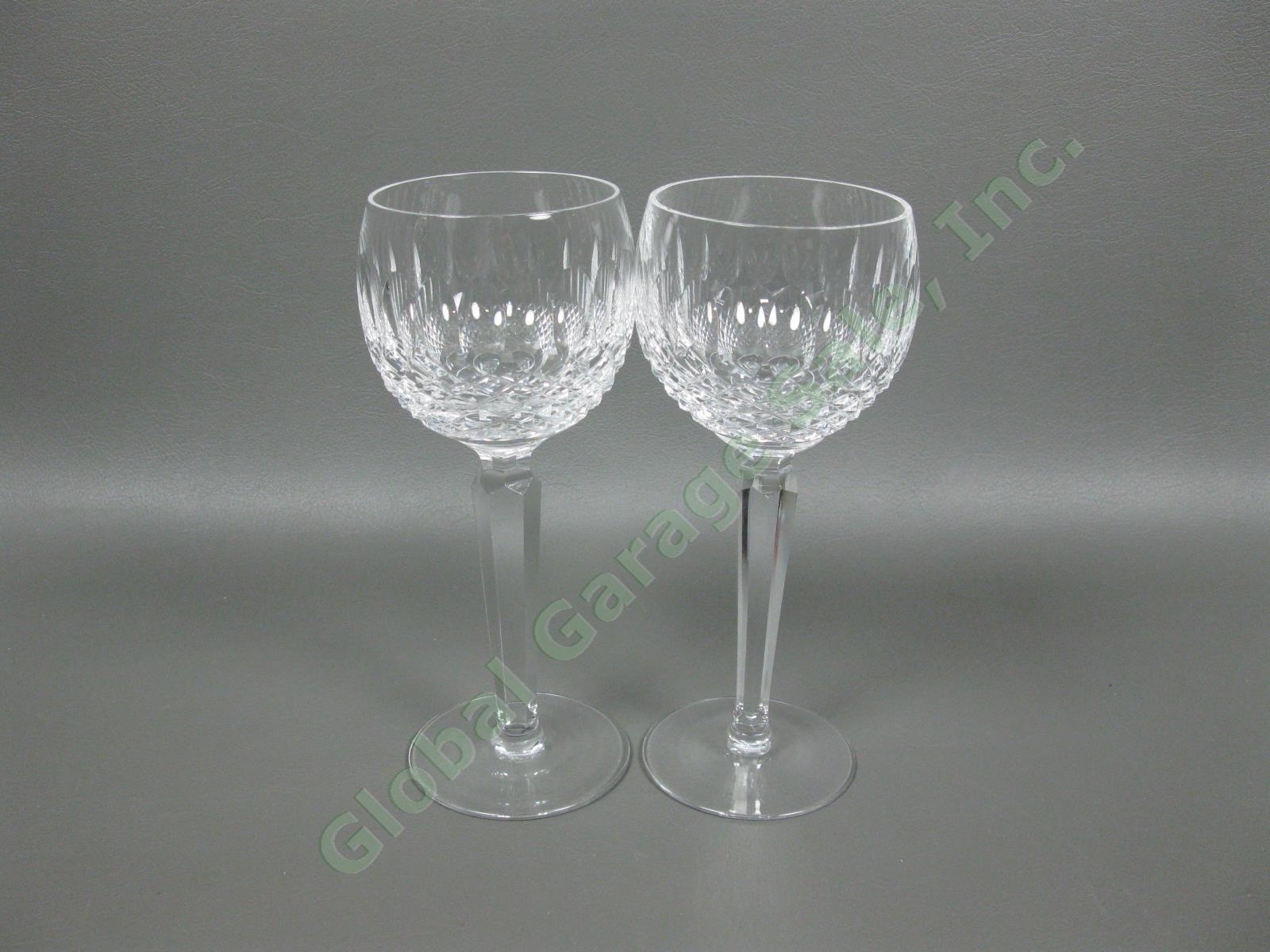 4 Waterford Crystal Colleen Oversized 7.5" Wine Goblet Glass Set Vintage Retired 6