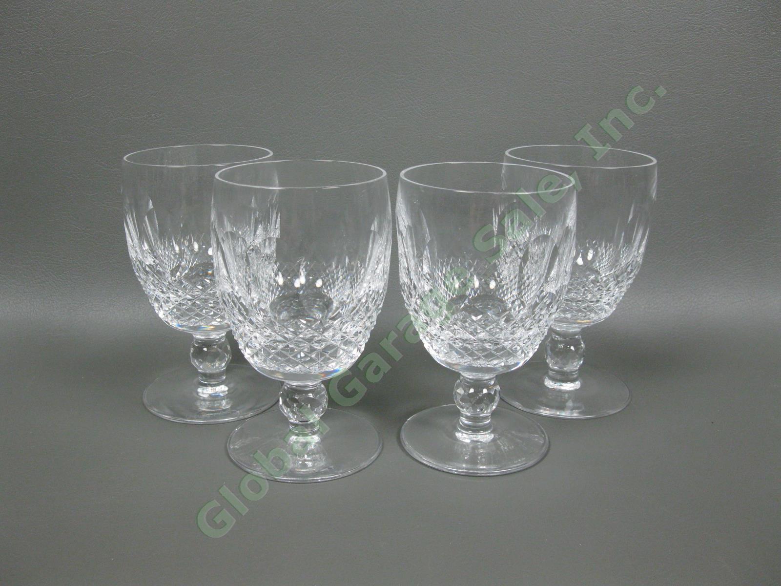 4 Waterford Crystal Colleen 5 1/4" Water Goblet Wine Glass Set Vintage Retired