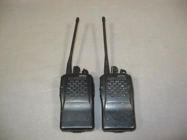 2 Vertex VX-210AU 16 Ch Portable UHF Radios + Chargers 1