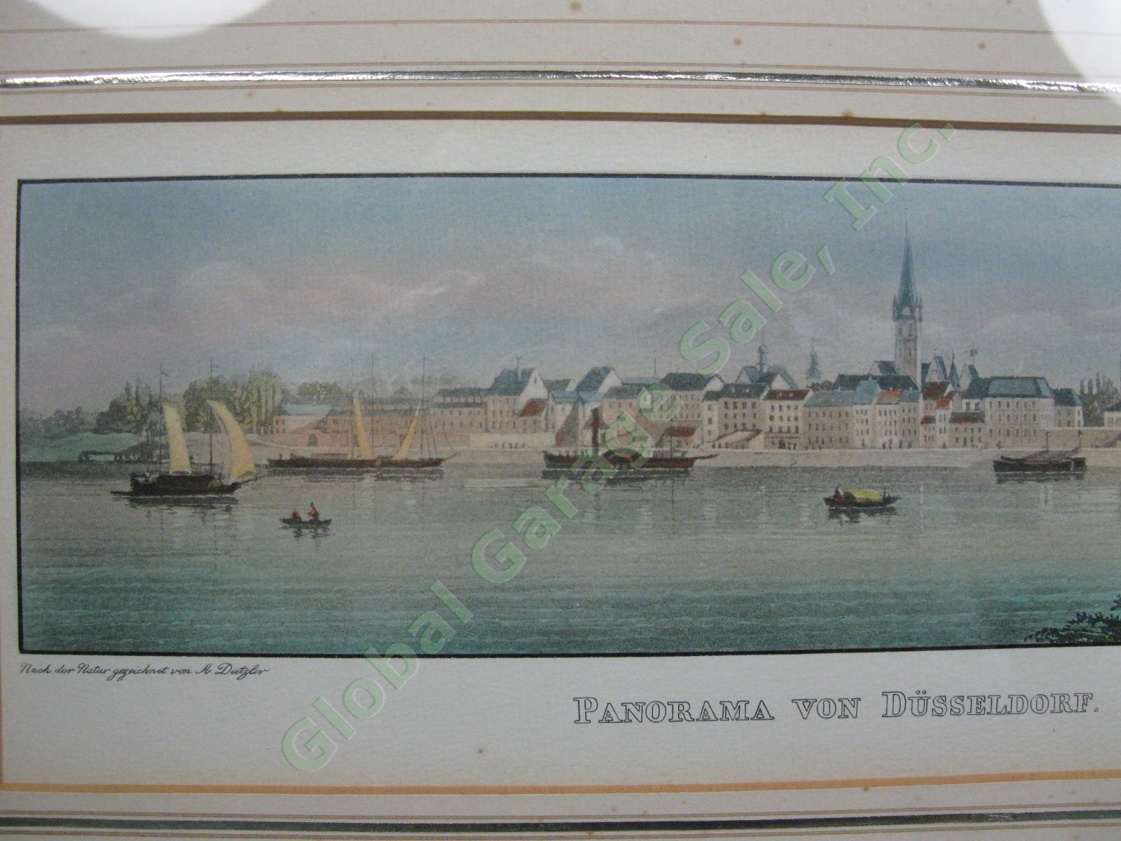 Antique 1840 Anton Diezler Ditzler Panorama Von Dusseldorf Germany 21" Painting 1