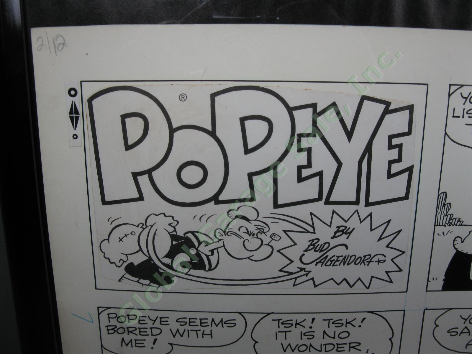 Vintage Original 1984 Popeye Sunday Comic Strip Storyboard Art Bud Sagendorf NR! 1