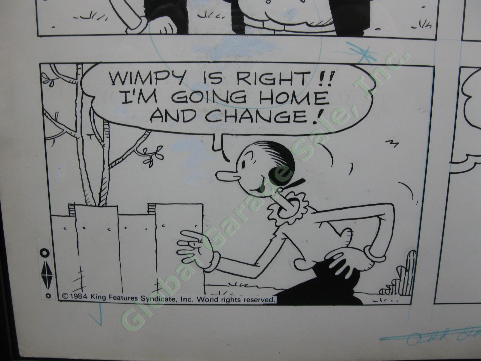 Vintage Original 1984 Popeye Sunday Comic Strip Storyboard Art Bud Sagendorf NR! 7