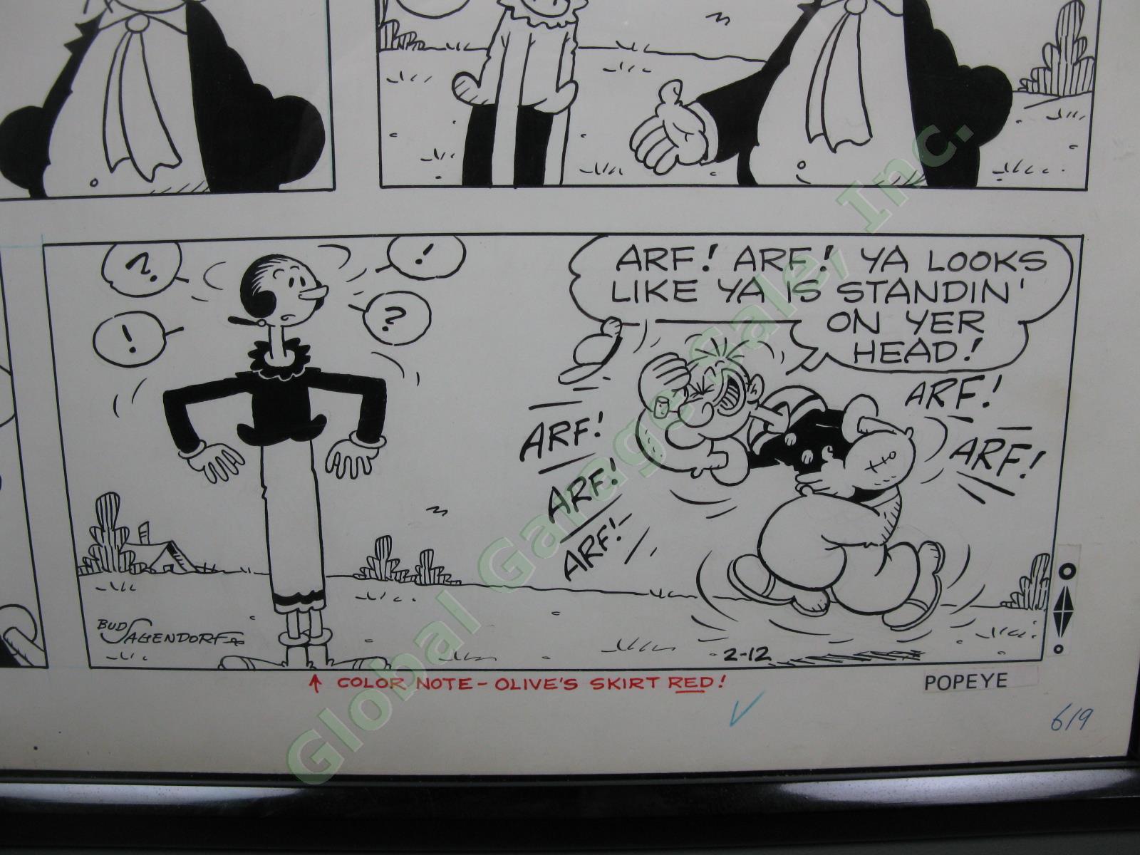 Vintage Original 1984 Popeye Sunday Comic Strip Storyboard Art Bud Sagendorf NR! 9