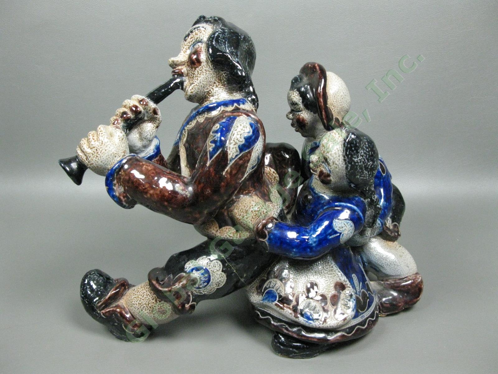 Vintage Antique Pied Piper of Hamelin 11" Pottery Sculpture Figurine Germany NR! 2