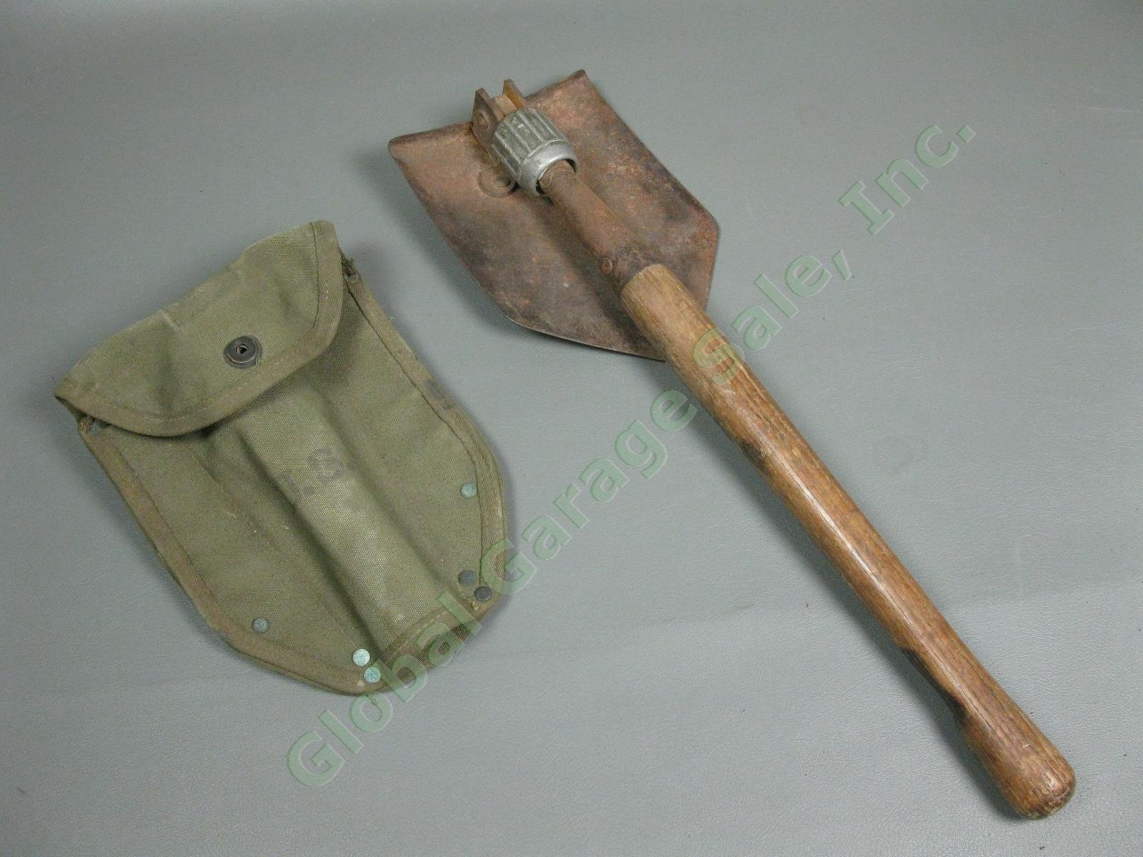 WWII M1945 US Combat Field Cargo Pack Suspenders Web Belt Canteen Shovel Pouch 4