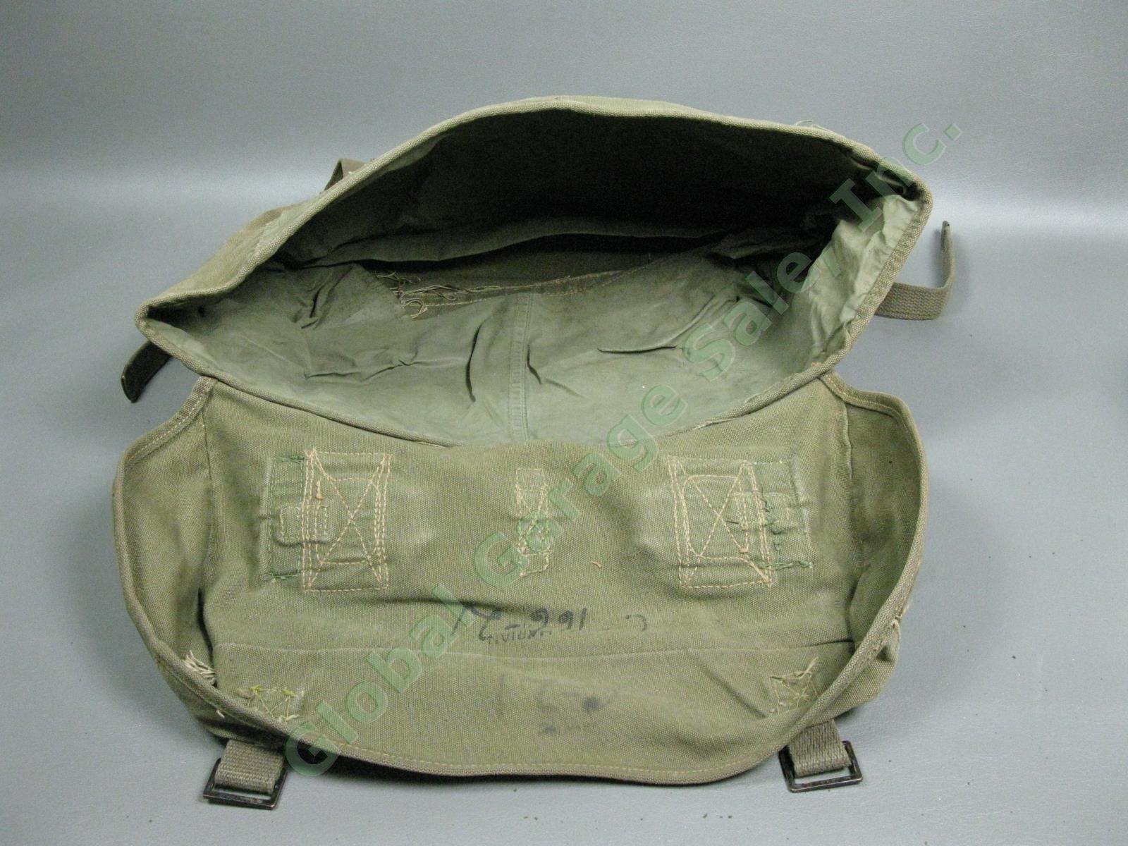 WWII M1945 US Combat Field Cargo Pack Suspenders Web Belt Canteen Shovel Pouch 11