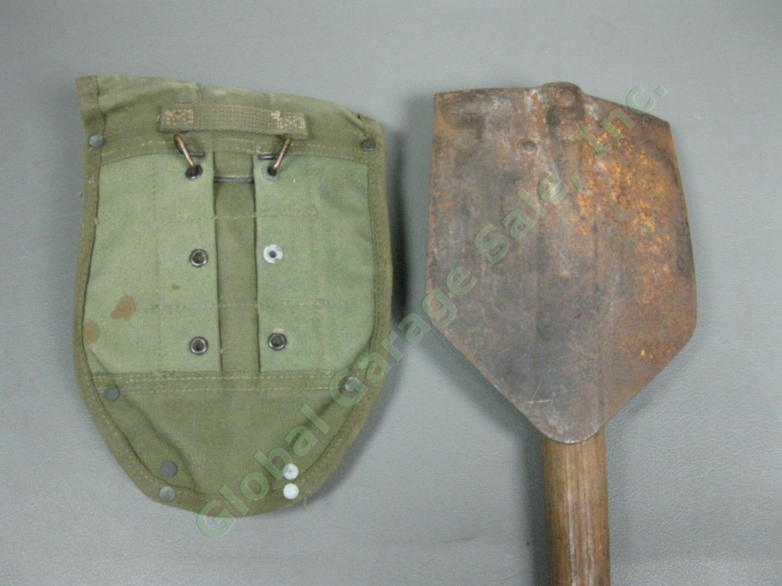 WWII M1945 US Combat Field Cargo Pack Suspenders Web Belt Canteen Shovel Pouch 12