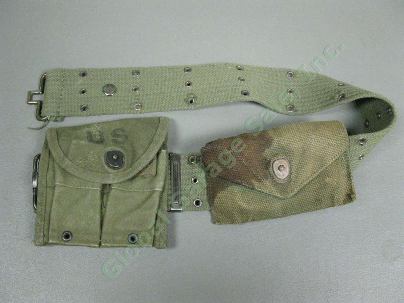 WWII US M1945 Field Combat Pack Laird Schober Mag Pouch AGMCO Canteen Belt Lot 4