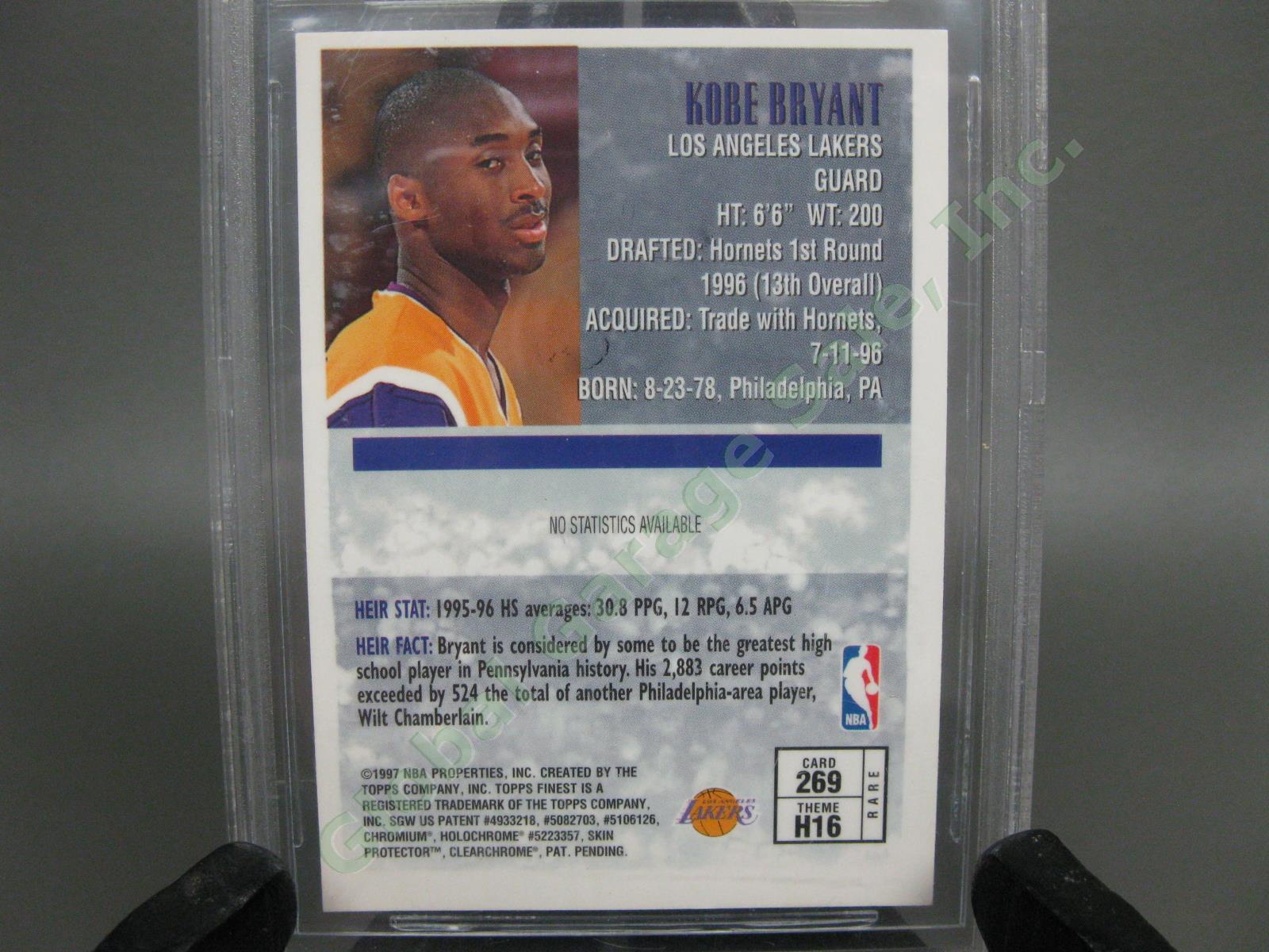 Rare 1996-97 Topps Finest Kobe Bryant Heirs ROOKIE Card #269 Graded Beckett 8.5 5