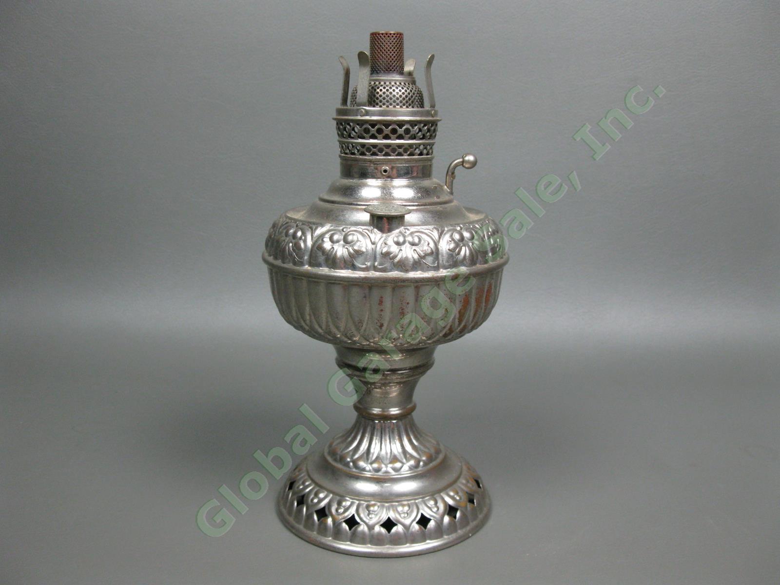 Rare Vintage Antique Tiny Juno Ornate Brass Kerosene Oil Finger Lamp Made In USA 4