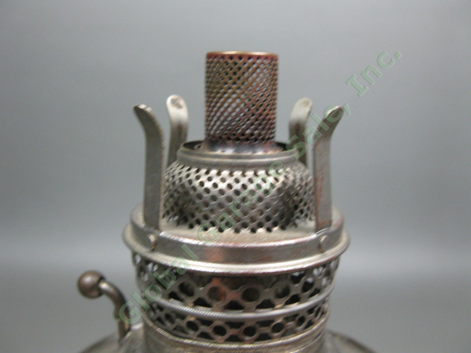 Rare Vintage Antique Tiny Juno Ornate Brass Kerosene Oil Finger Lamp Made In USA 8