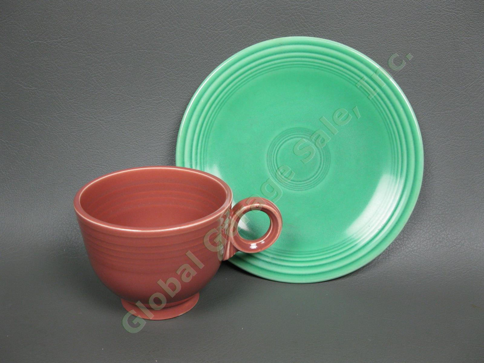 Fiestaware Howard Laughlin Tea/Coffee Cup & 5 Saucers Lot Fiesta Assorted Colors 1