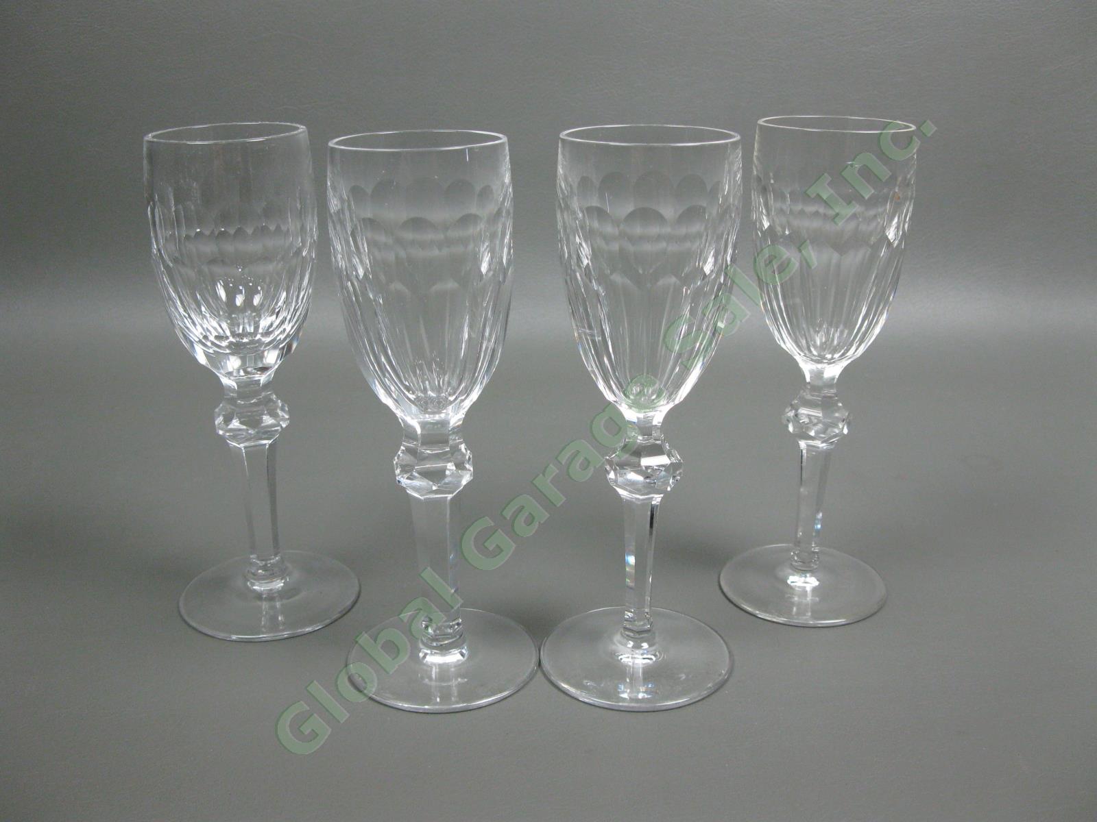 4 Waterford Crystal Curraghmore Sherry Wine Glasses Ireland Blown Cut Glass Set