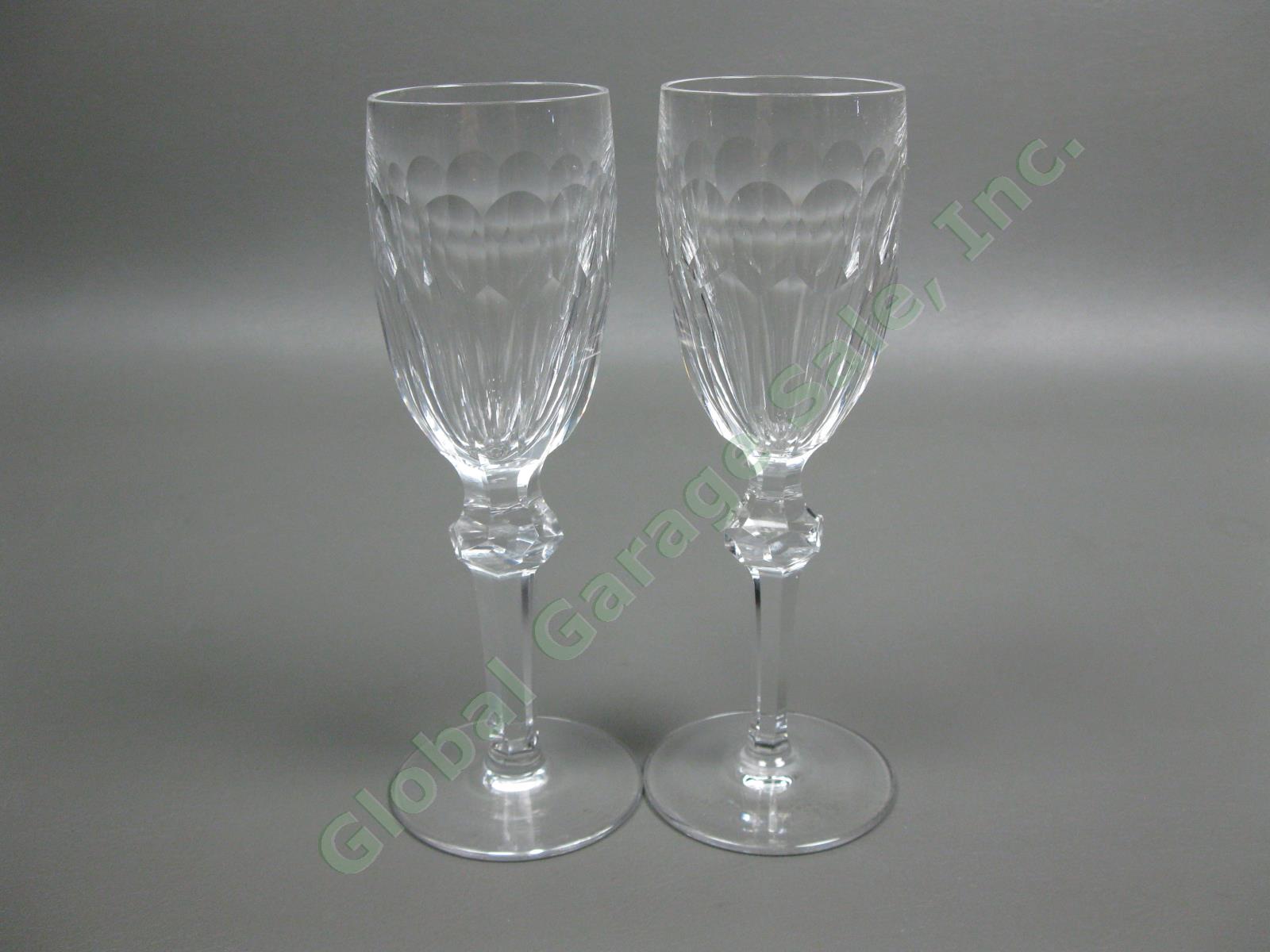 4 Waterford Crystal Curraghmore Sherry Wine Glasses Ireland Blown Cut Glass Set 3