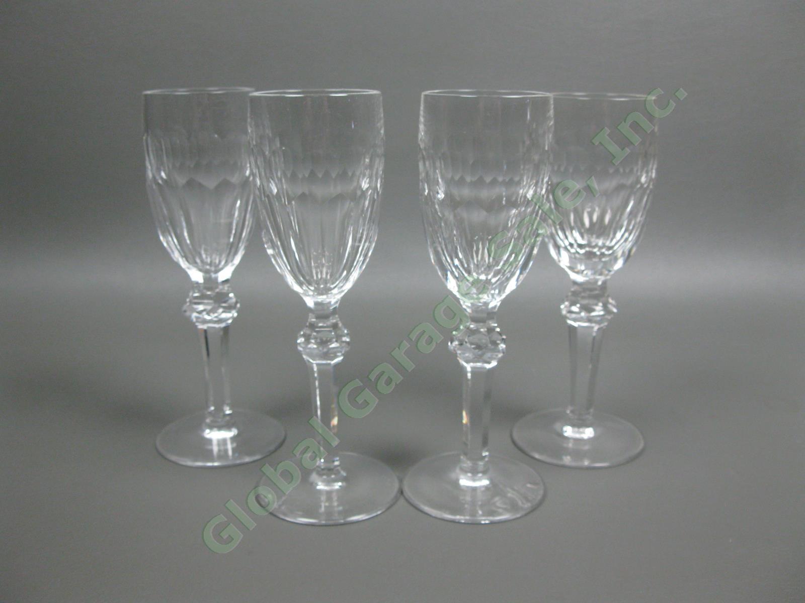 6 Waterford Crystal Curraghmore Sherry Wine Glasses Ireland Blown Cut Glass Set