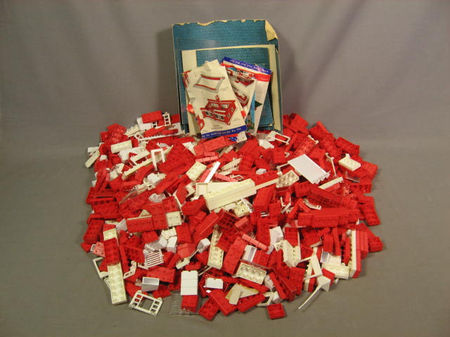 Vintage Playskool American Plastic Brick Canister Set 755 Halsam Building Blocks 4
