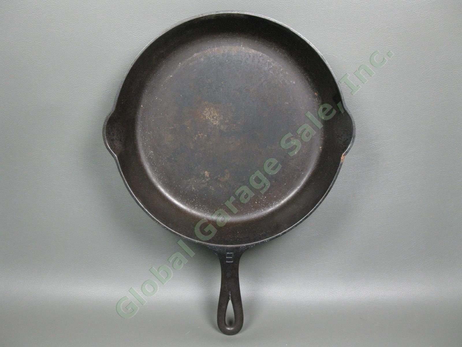 Vintage Griswold No-9 710-B Large Cast Iron Frying Pan Skillet Cookware Erie PA 1