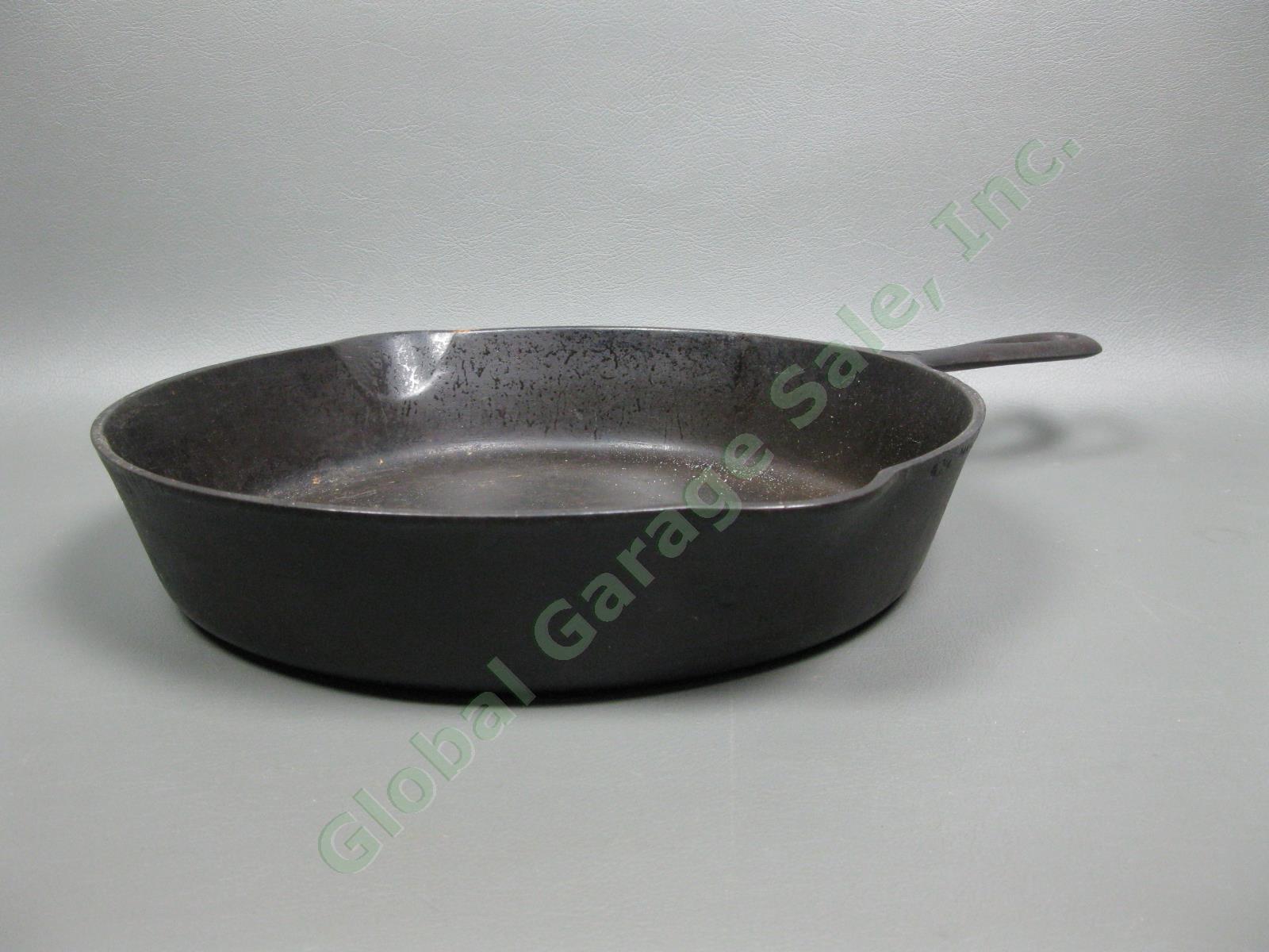 Vintage Griswold No-9 710-B Large Cast Iron Frying Pan Skillet Cookware Erie PA 6