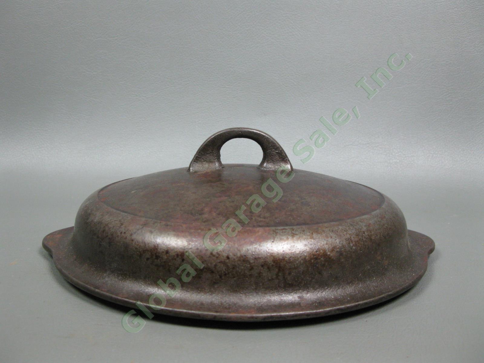 Vintage Griswold No-5 1095 Cast Iron Self-Basting Dutch Oven Lid Cover Cookware 4