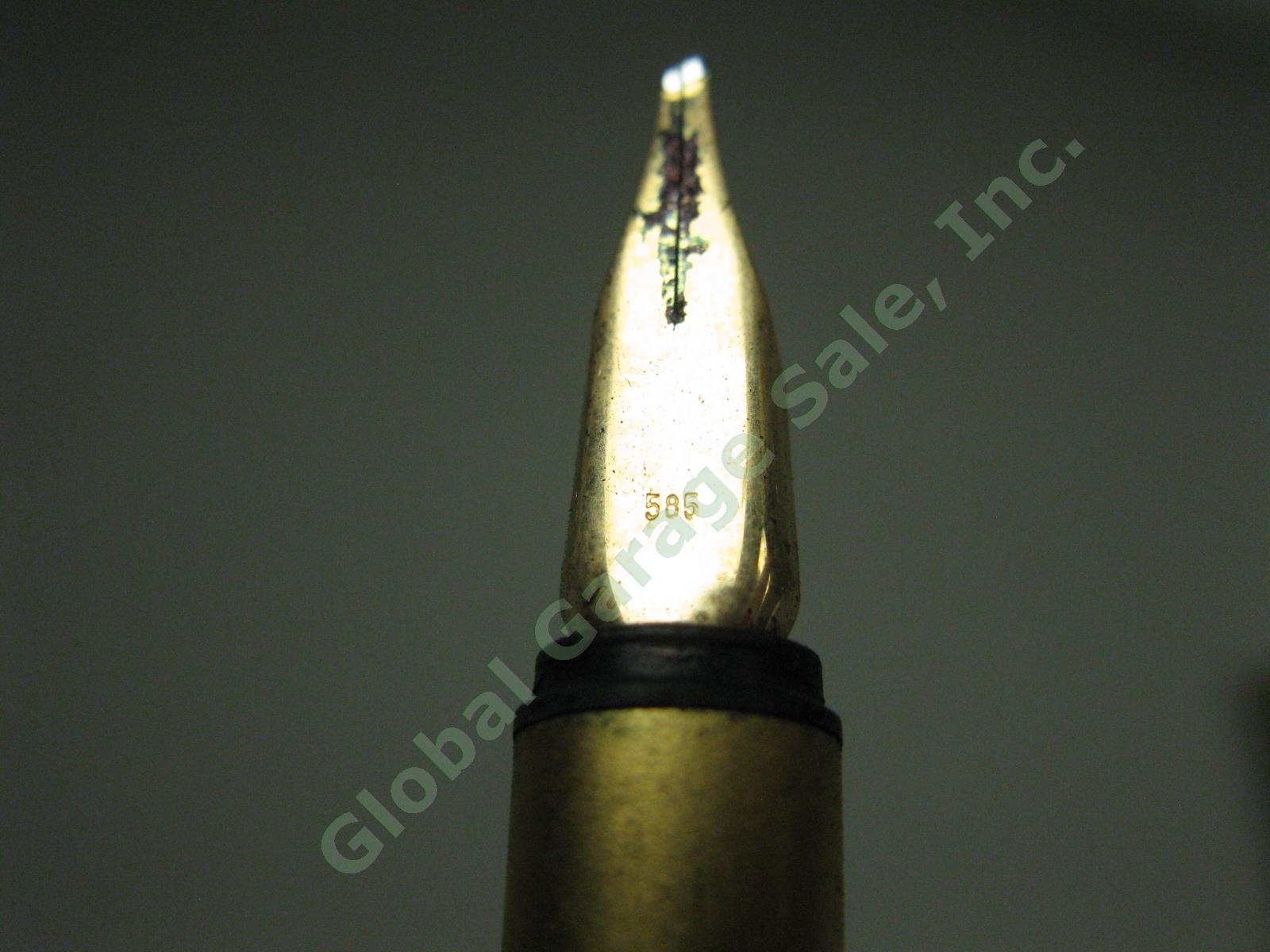 Vtg Montblanc Pinstripe Gold Fountain Ballpoint Felt Tip Pen Set 14k Nib 585 NR! 7